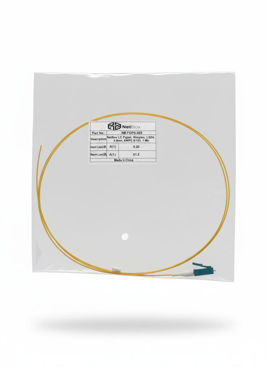 NetBox LC Pigtail, Simplex, LSZH, 0.9MM, SM/PC 9/25, 1 Mtr