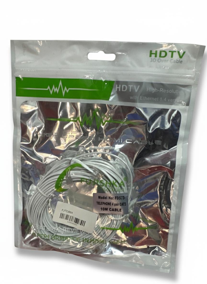 FUJISHKA TECHNOLOGIES, HIGH SPEED HDMI CABLE, TELEPHONE 4 PAIR CAT 3